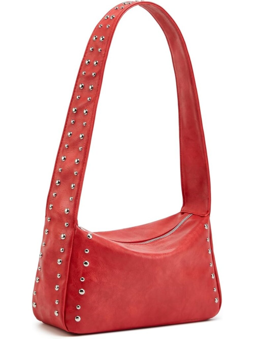 Trendy Studded Shoulder Bag for Women - Y2K 90s Vegan Purse with Extended Strap